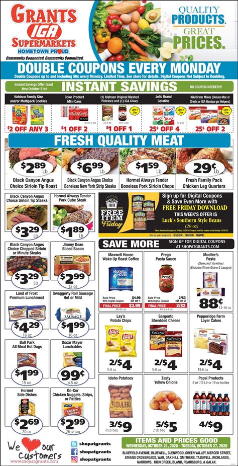 Grant's Supermarket Ad Circular - 10/21 - 10/27/2020 | Rabato