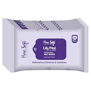 Pure Soft Lily Mist Refreshing Wet Wipes 25N Each - Pack of 6 | Wet ...