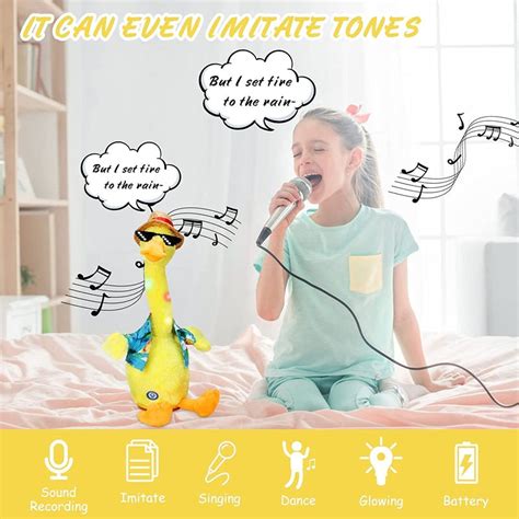 Buy Talking Dancing Plush Duck Toy | Hindi Songs & Voice Repeating (6 ...