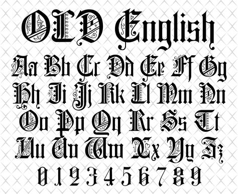 Old English Calligraphy Alphabet