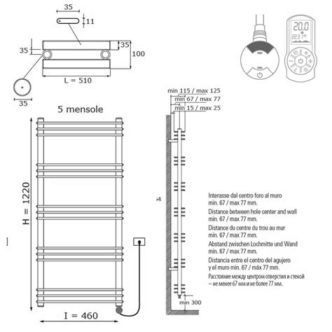 Electric towel warmer radiator with modern vertical design