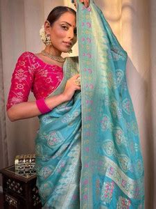 Sky Blue Saree - Buy Sky Blue Saree online at Best Prices in India ...