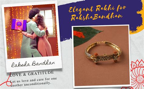 Buy CraftVatika Mahakal Rudraksha Rakhi For Brother - Gold Kada ...