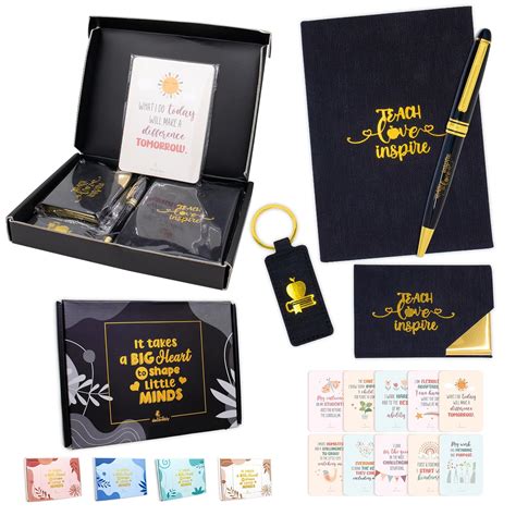 Decorably Black Thank You Gift for Teacher Set - 8.1x5.7x1in Gifts for ...