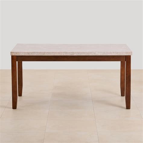 Buy Oxville Marble Top 6-Seater Dining Set with Chairs - Brown from ...