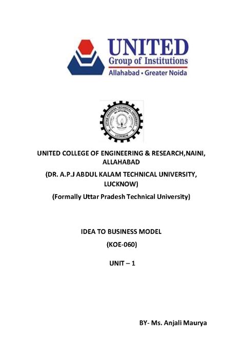 IBM Notes KOE-060 UNIT 1: Idea to Business Model Concepts - Studocu