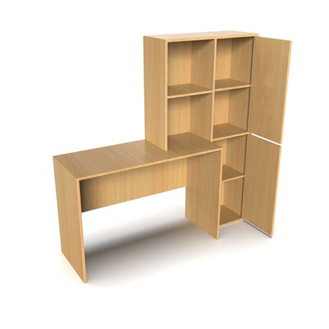 The Darwin Desk with Open Shelves and Cabinets - Bavarian Beech | Neehv ...