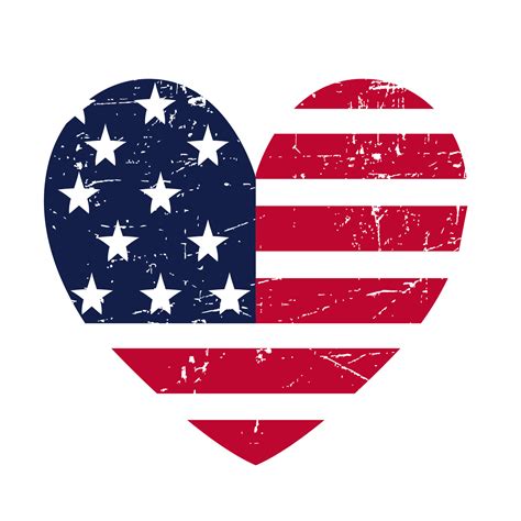 American Flag Heart vintage 9336593 PNG