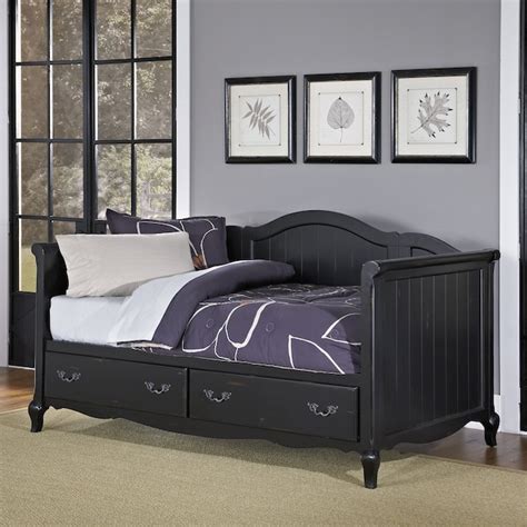 Home Styles French Countryside Black Twin Composite Daybed with Storage ...