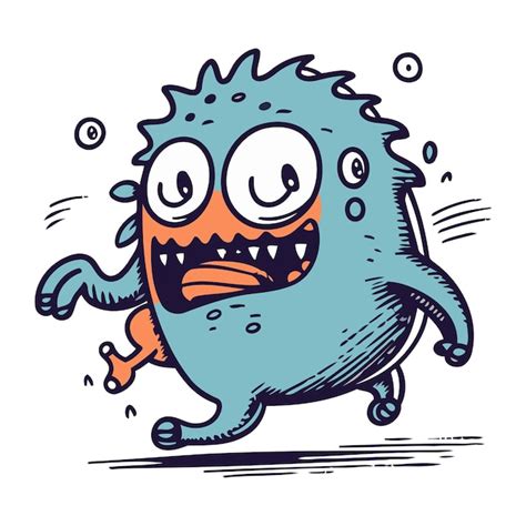 Mostro dei cartoni animati in corsa Illustrazione vettoriale di mostro ...