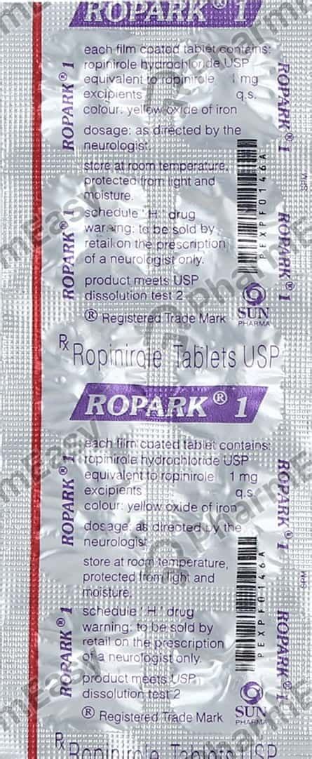 Ropark 1 MG Tablet (10): Uses, Side Effects, Price & Dosage | PharmEasy