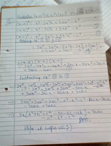 Factorise (x-a)³+(x-b)³+(x-c)³-3(x-a)(x-b)(x-c) - Brainly.in