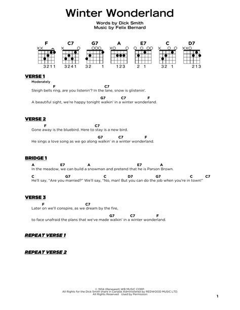 Guitar Chords Winter Wonderland
