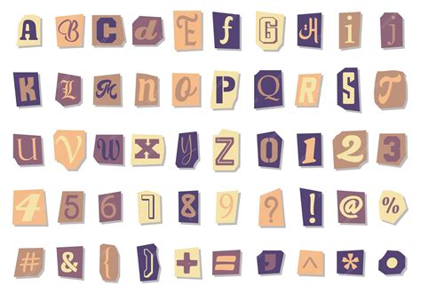 Premium Vector | Collection of vintage style paper letters. alphabet letters. vector illustration