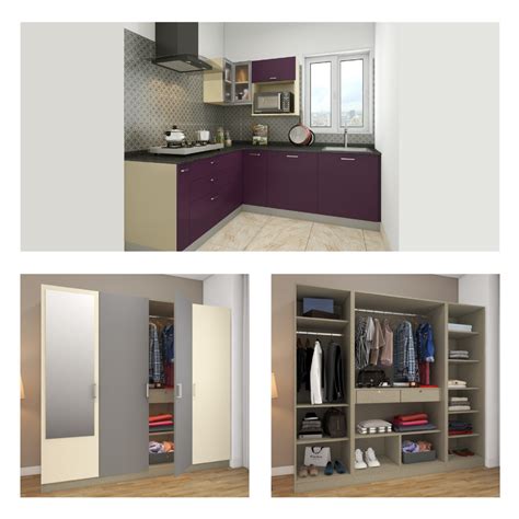 Berry 1 BHK Kitchen - wardrobe Package – Qarpentri