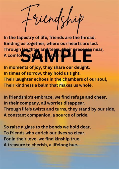 Friendship Poem - Etsy