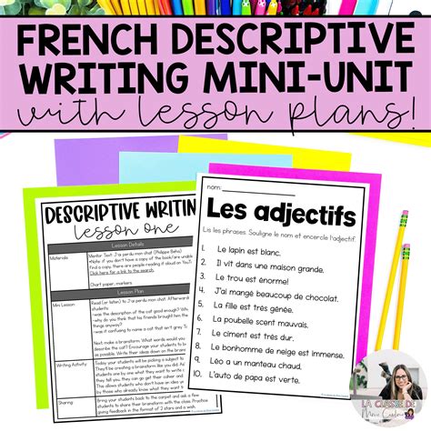 French Descriptive Writing Unit for Primary Students | L'écriture ...