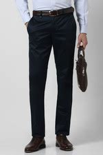 Buy Men Navy Solid Trousers Online - 39909667 | Van Heusen