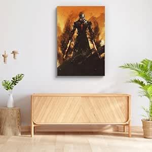 Pitaara Box Warrior Posing with Fire Flame Swords | Peel & Stick Vinyl ...