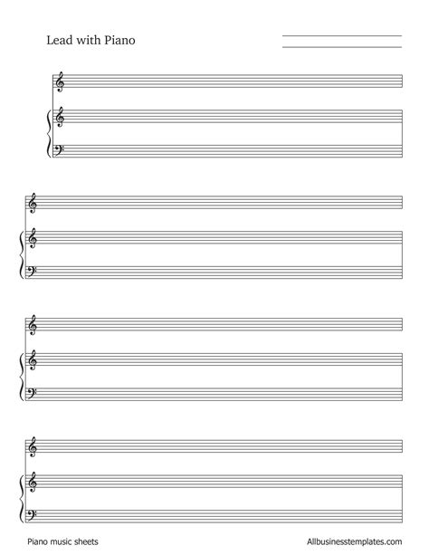 Free Printable Blank Sheet Music Piano