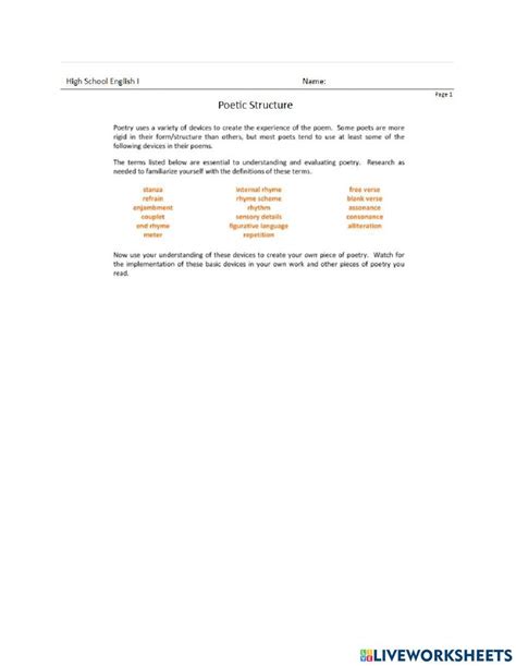 Image result for Poetry Structure