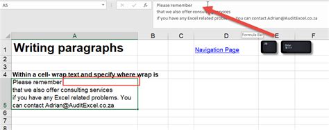 Image result for How to Add Paragraphs in Excel Cell