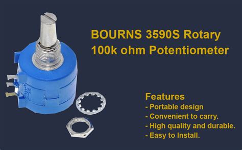 BOURNS 3590S Rotary Potentiometer 100k ohm Potentiometer 100-Turn Wire ...