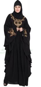 Ayeza Naqab Collection Crepe Solid Abaya With Hijab Price in India ...
