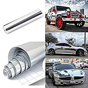Fusion Graphix Gloss Silver Chrome Mirror Vinyl Car Wrap Sticker with ...