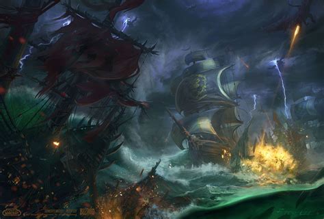 ArtStation - Warcraft Horde vs Alliance naval battle
