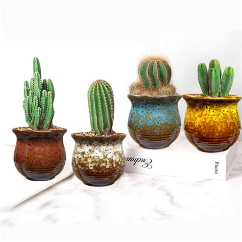 SNAPTRON Ceramic Pots For Plants Home Decor- 4Pcs Ceramic Pots For ...