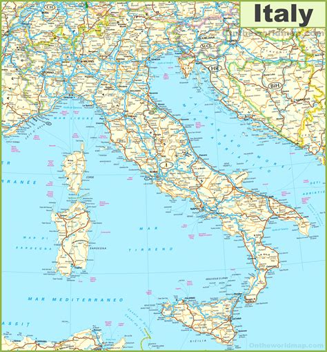 Road map of Italy - Ontheworldmap.com