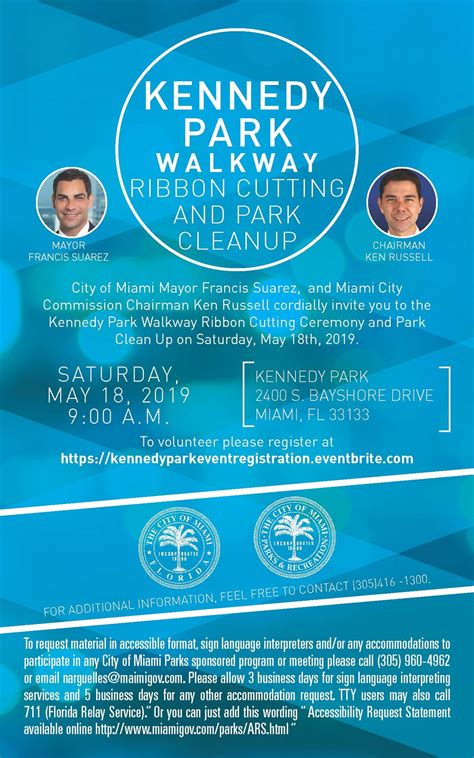 Kennedy Park Walkway Ribbon Cutting & Park Clean Up - Miami