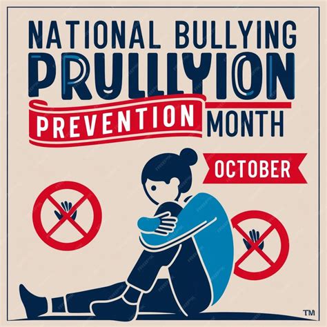 National Bullying Prevention Month in October Vector Illustration ...