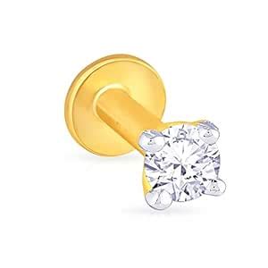 Buy Malabar Gold and Diamonds 18KT Yellow Gold and Diamond Nose Pin for ...