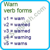 Warn verb forms - Learn English Free Online | LTSenglish.com