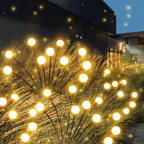 The Home Remedy Firefly Outdoor Solar Lights (Pack of 2) 8 LED | with ...