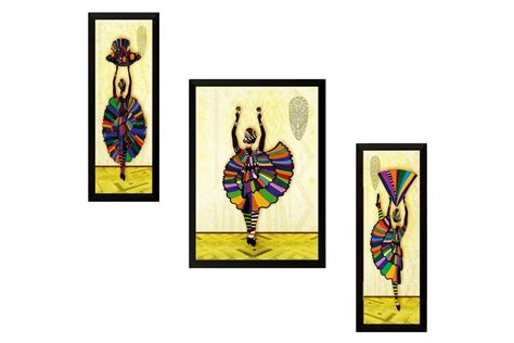 SAF paintings Diwali Gift UV Textured Printed Print Framed Painting Set ...