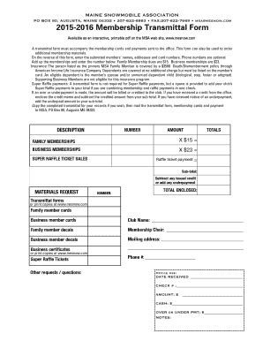 Fillable Online Transmittal Form - Maine Snowmobile Association Fax ...