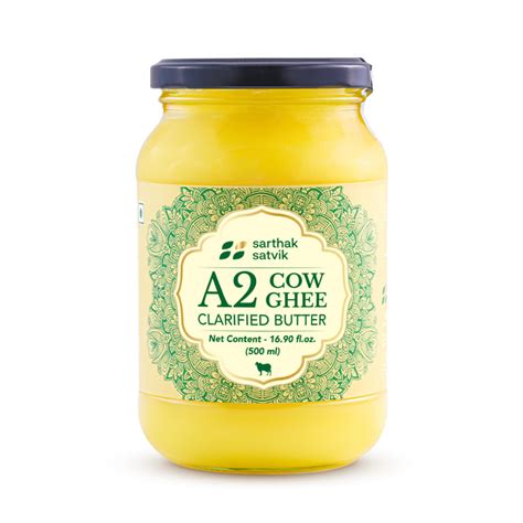 Buy Sarthak Satvik A2 Cow Ghee Grass Fed Clarified Butter, 16.90 Oz ...