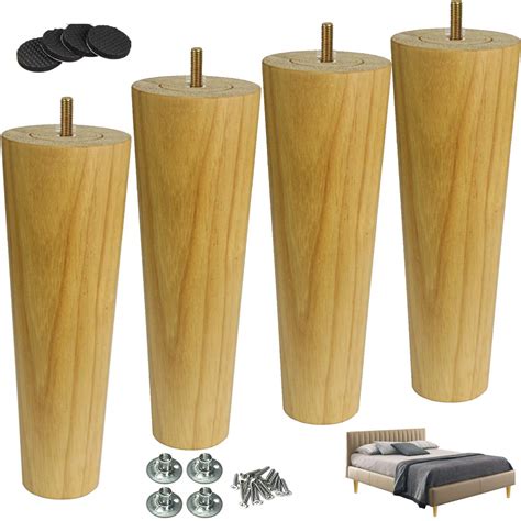 Buy 4 pieces solid wood furniture legs table leg, conical furniture ...