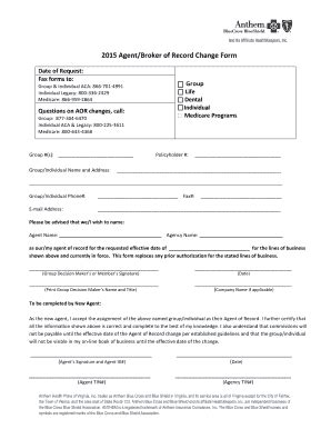 Broker Of Record Form - Fill Online, Printable, Fillable, Blank | pdfFiller