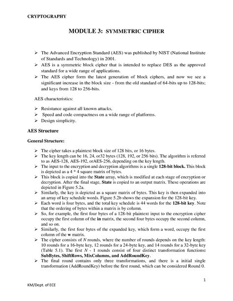 Cryptography (M3) ECE of academic year 2020-2021 - 1 MODULE 3 ...
