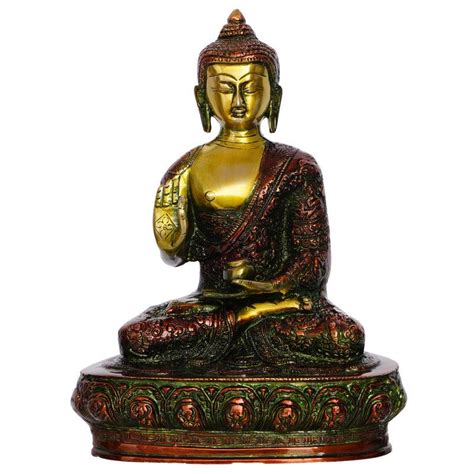 "Meditating Blessing Buddha": Red Handicraft by Brass Handicrafts ...