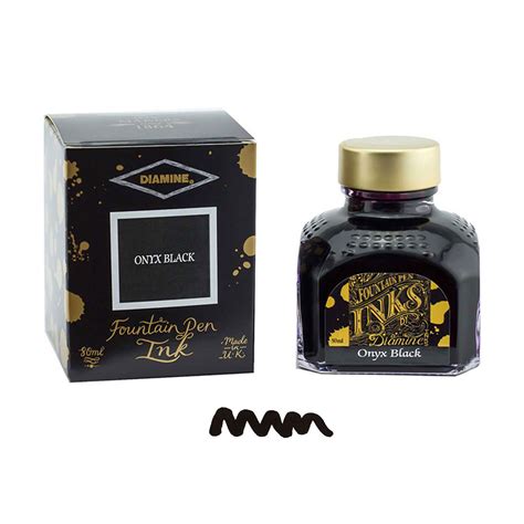 Diamine Onyx Black Ink Bottle - 80ml | Shop Online at Makoba | Diamine