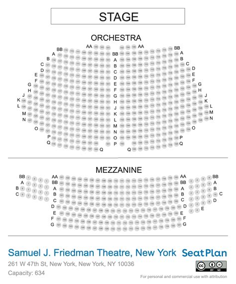 Samuel J. Friedman Theatre New York Seating Chart & Seat View Photos ...