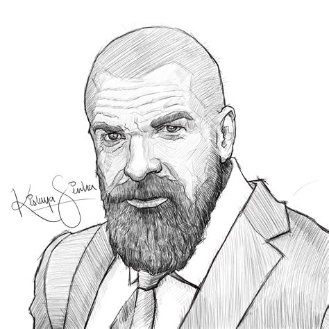 Drawing Of Triple H
