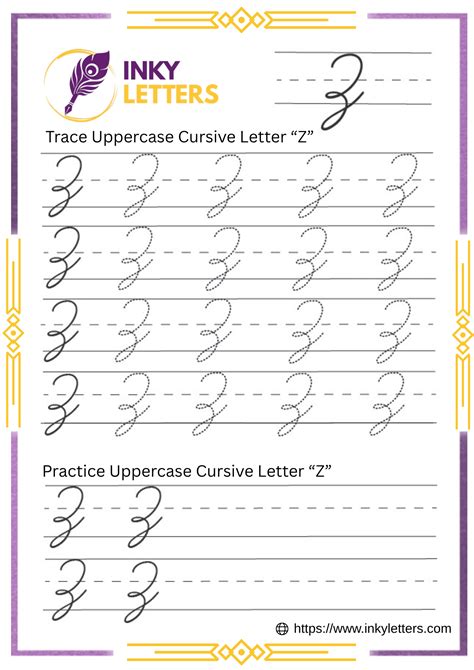 Cursive Z Worksheets and Tutorial (Uppercase + Lowercase)