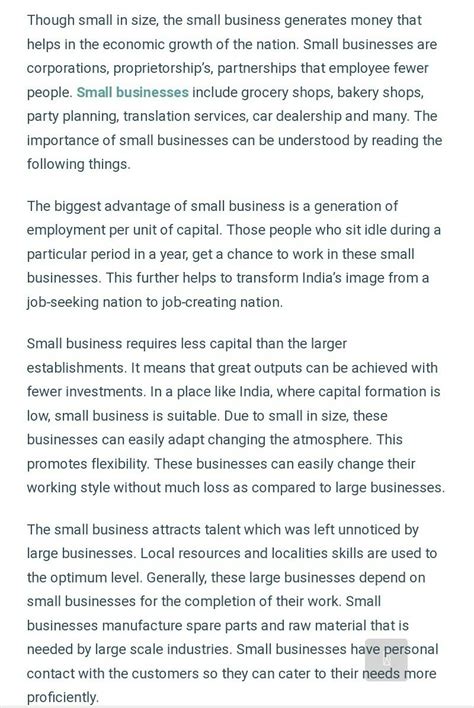 discribe the importance of small business in india - Brainly.in