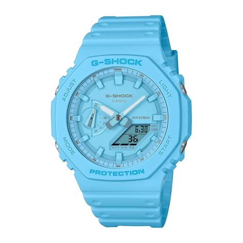 Casio G-Shock GA-2100-2A2DR Blue Analog-Digital Dial Blue Resin Strap ...